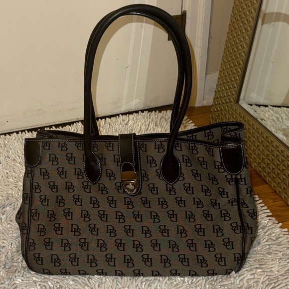 Dooney & Bourke Handbags - Douney & Bourke Monogram Black and Gray Tote Bag 👜